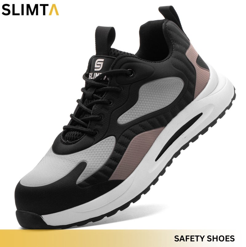 SLIMTA® Safety Shoes for Men Women Steel Toe Boots Non-Slip Lightweight Breathable Sneakers Puncture Proof Protective Industrial Black Work Shoes - Image 1